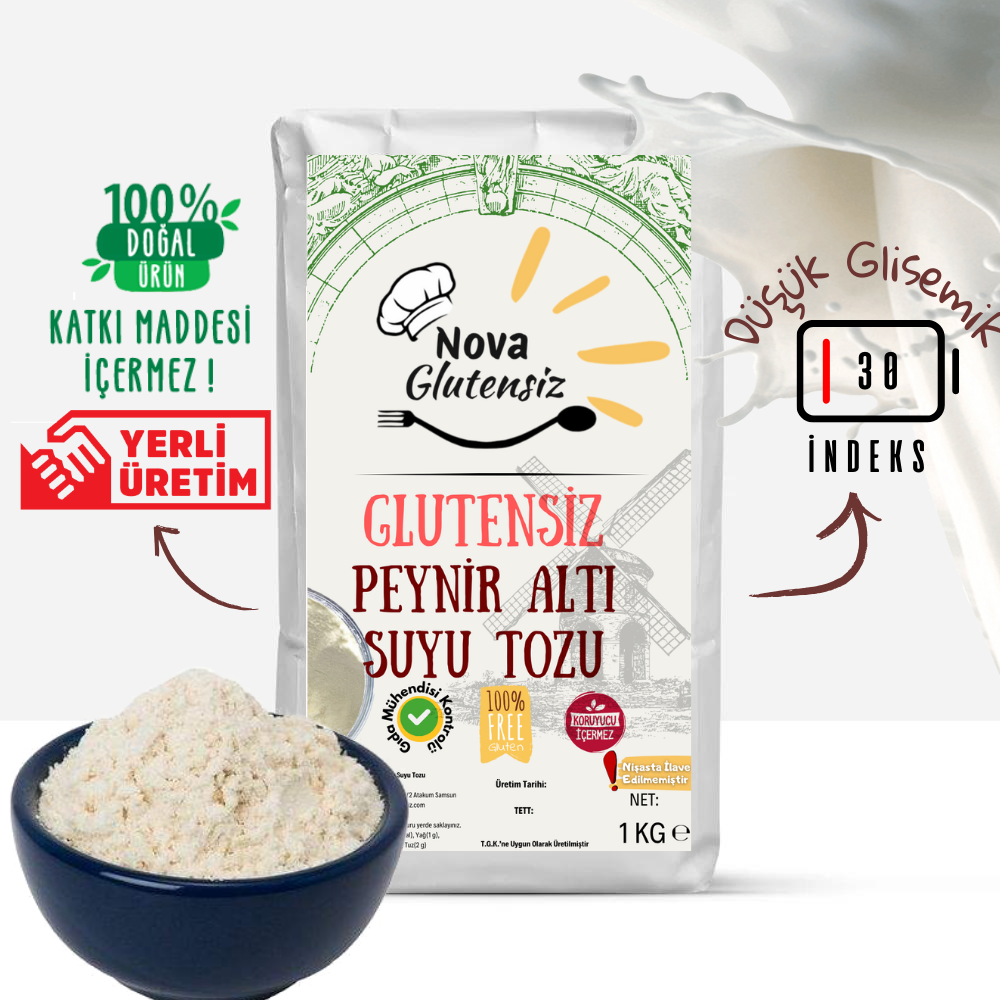 glutensiz peynir altı suyu tozu