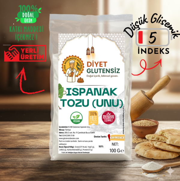 Glutensiz Ispanak Tozu (Unu) Glutensiz Ispanak Tozu (Unu)