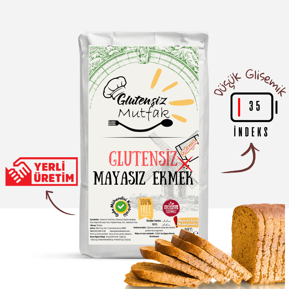 Mayasız Şekersiz Nişastasız Glutensiz Ekmek 250 G - Görsel 1
