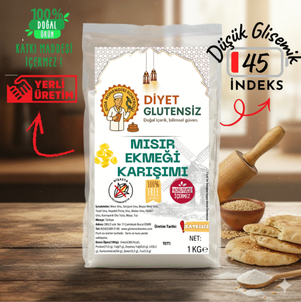 Glutensiz Mısır Ekmeği Karışımı Glutensiz Mısır Ekmeği Karışımı