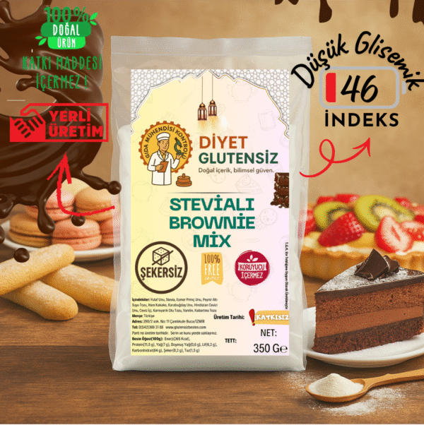 Şekersiz Stevialı Glutensiz Brownie Mix