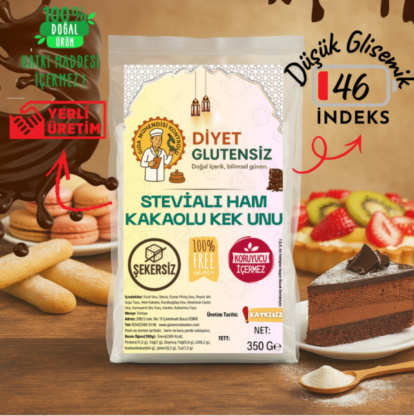Glutensiz stevialı kek unu
