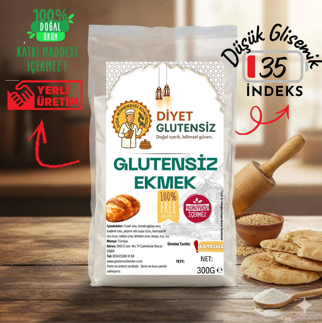 Glutensiz ve Nişastasız Ekmek 2 Adet (200 G*2 Ad)