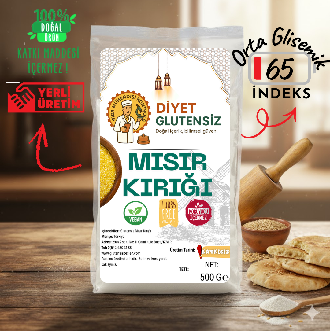 Glutensiz Mısır Kırığı (İrmik-Çorba- Kısır) 500 G