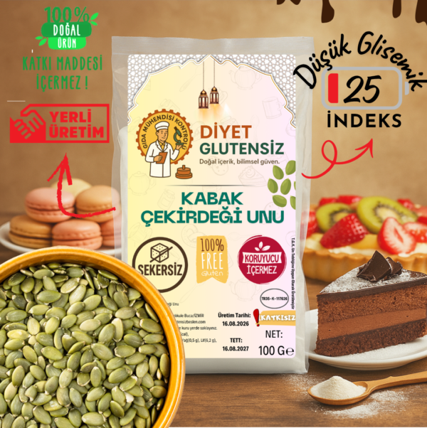 Glutensiz kabak çekirdeği unu 100 g Glutensiz kabak çekirdeği unu 100 g