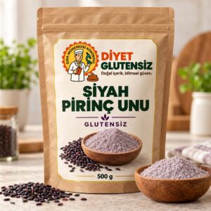 Diyet Glutensiz Siyah Pirinç Unu 500 g temsili ambalaj ve sunum görseli